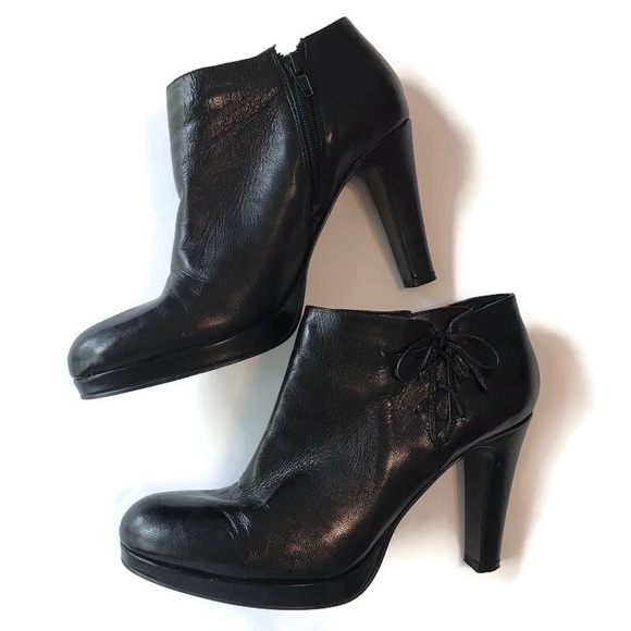 Bandolino Shoes - Bandolino Platform Black Heel Bootie Tie Kisha 7M